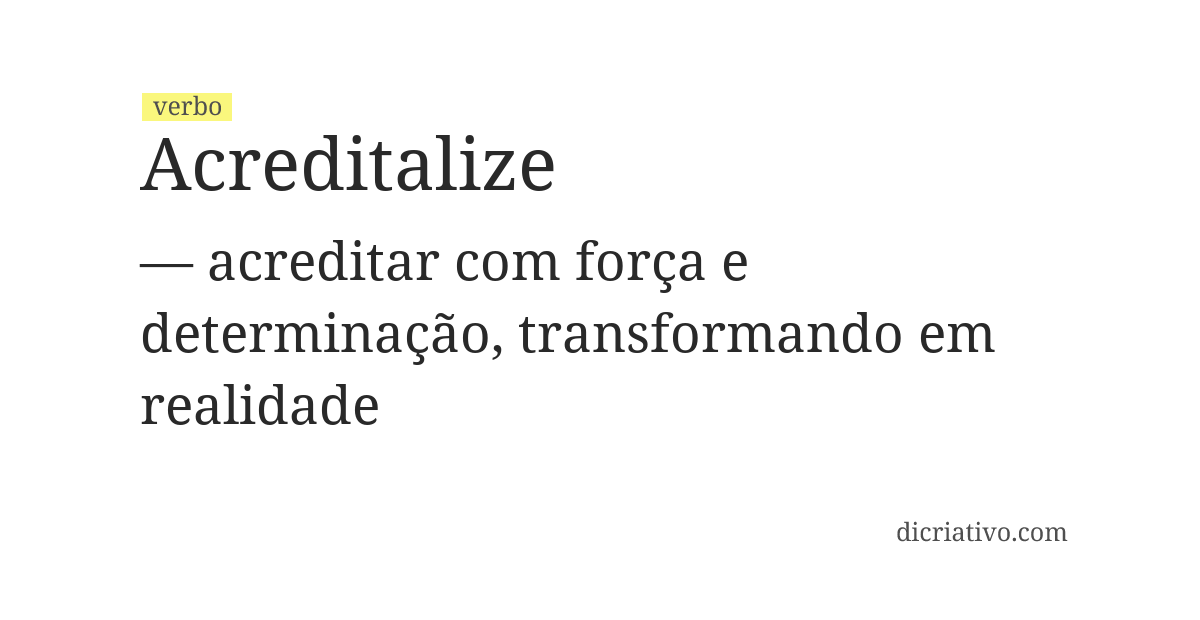 Significado de acreditalize
