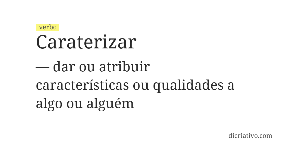 Significado de caraterizar