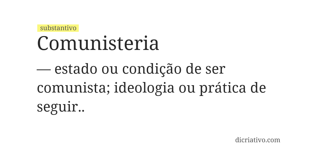 Significado de comunisteria