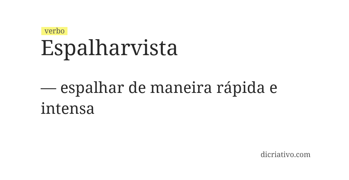 Significado de espalharvista