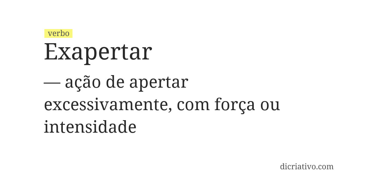Significado de exapertar