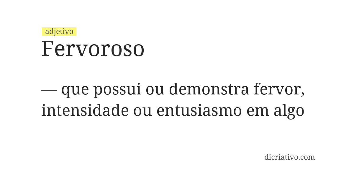 Significado de fervoroso