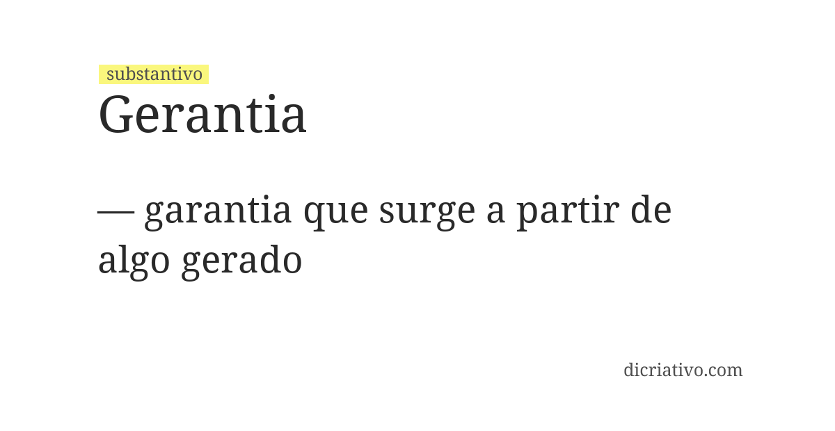 Significado de gerantia