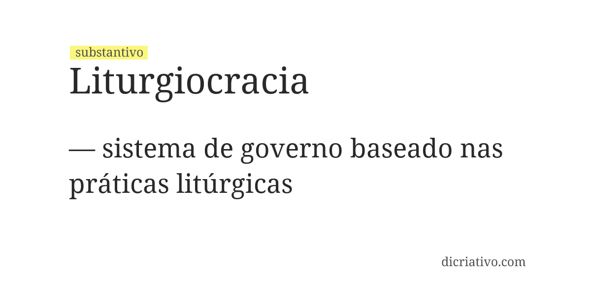 Significado de liturgiocracia