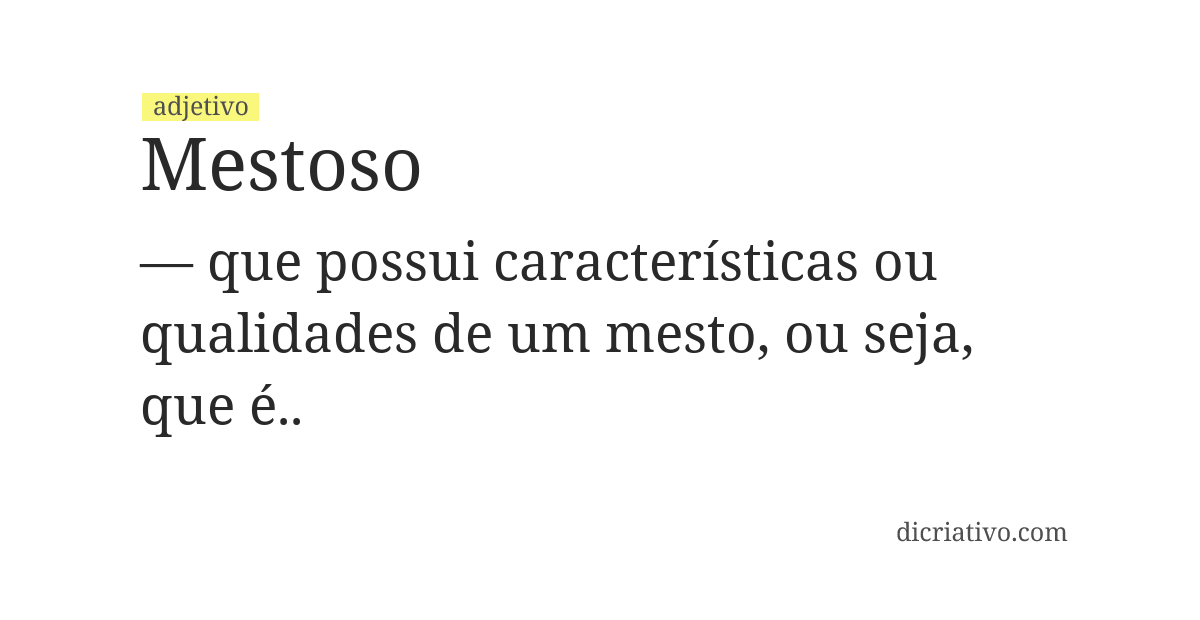 Significado de mestoso