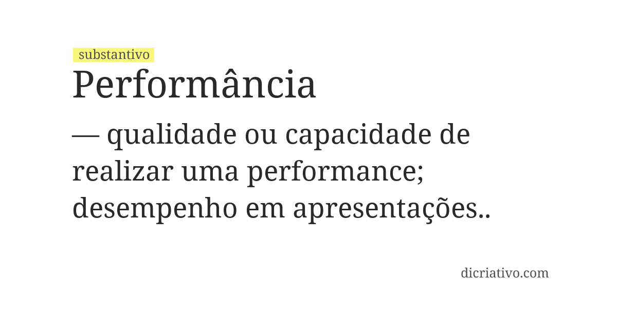 Significado de performância