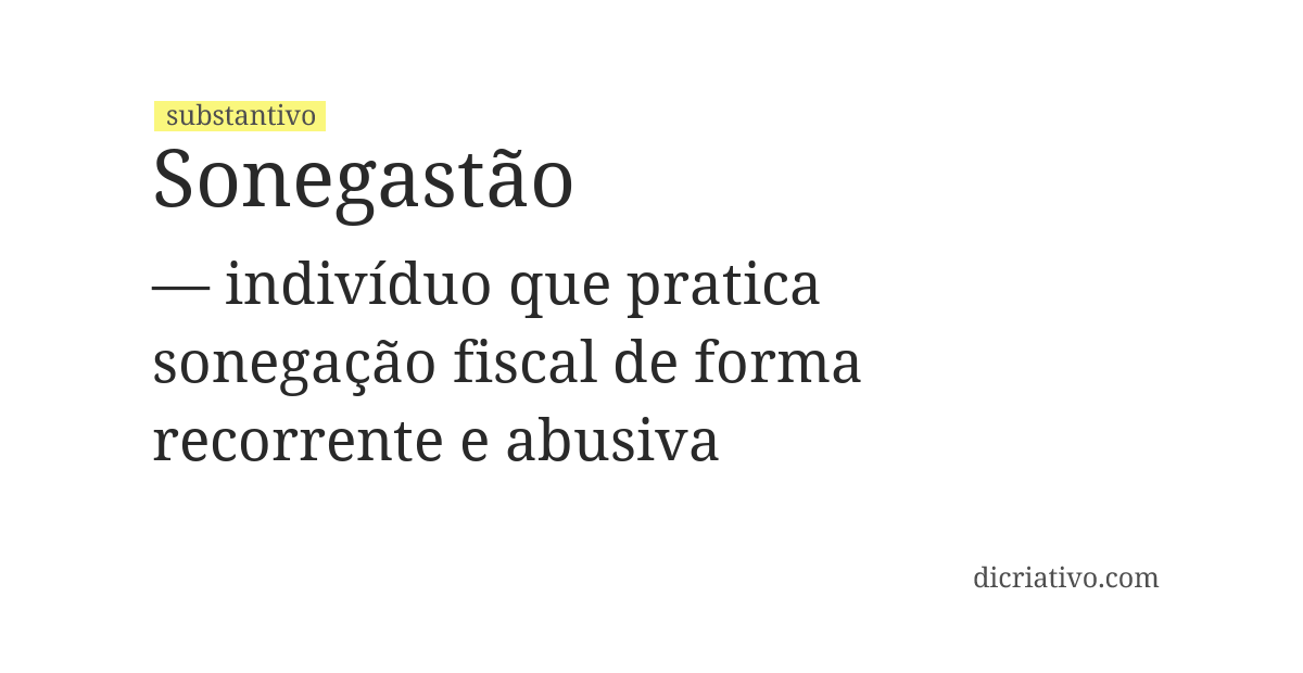 Significado de sonegastão