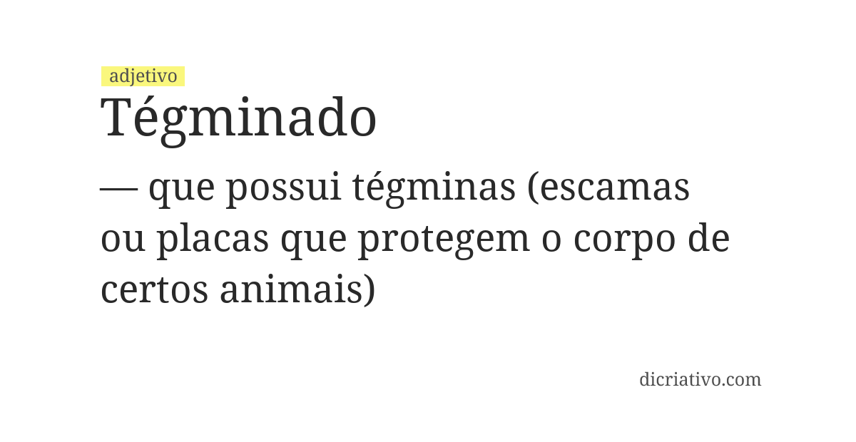 Significado de tégminado