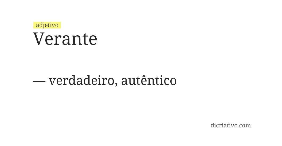 Significado de verante