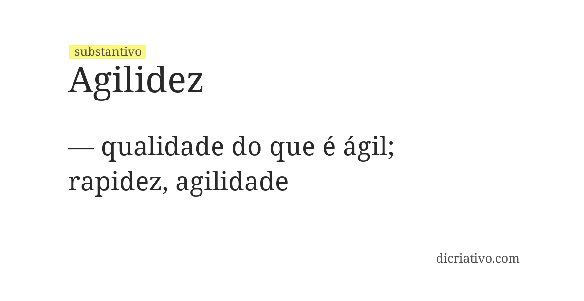 Significado de agilidez