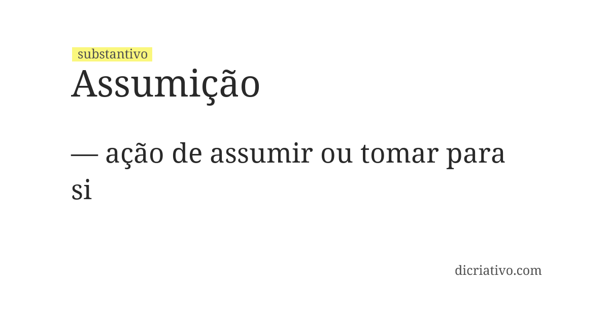 Significado de assumição