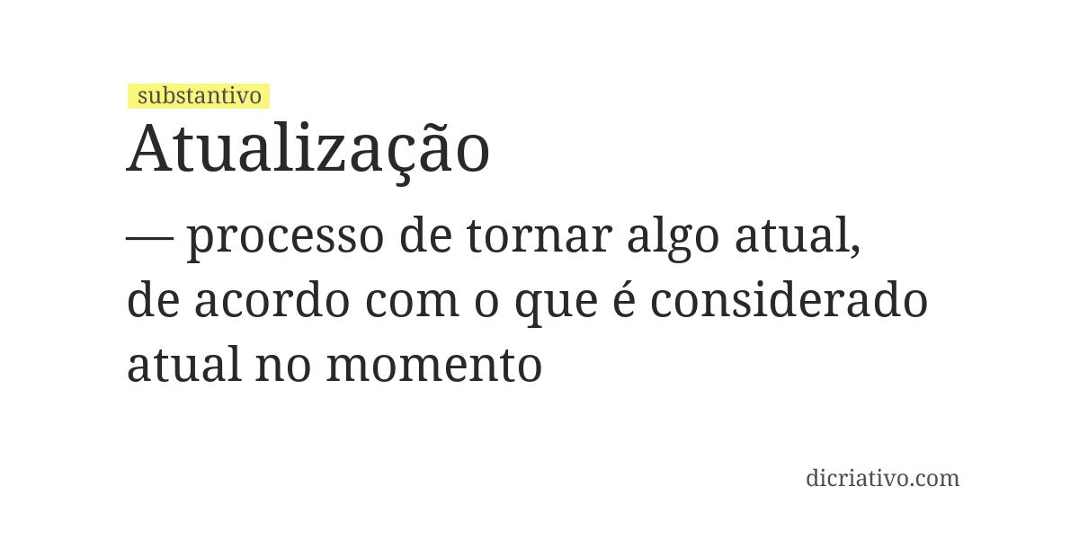 Significado de atualização