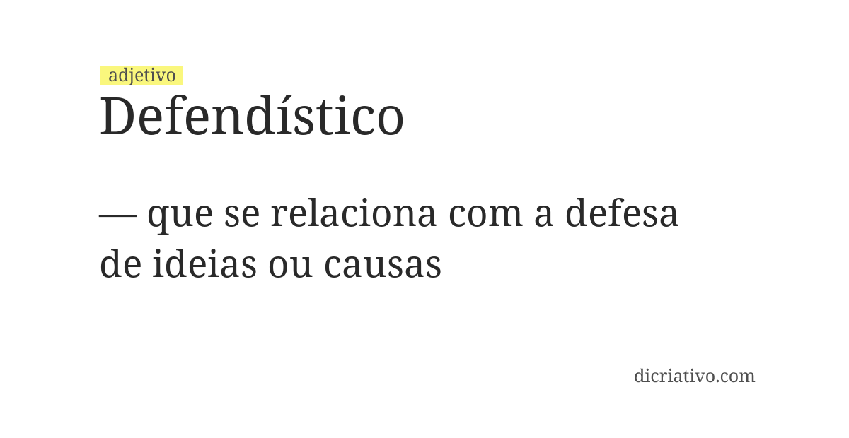 Significado de defendístico