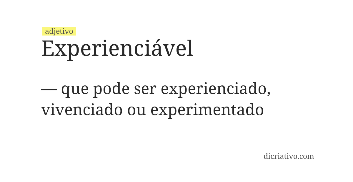 Significado de experienciável