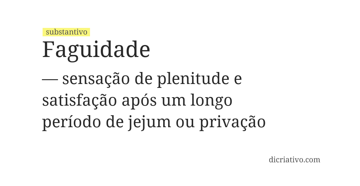 Significado de faguidade