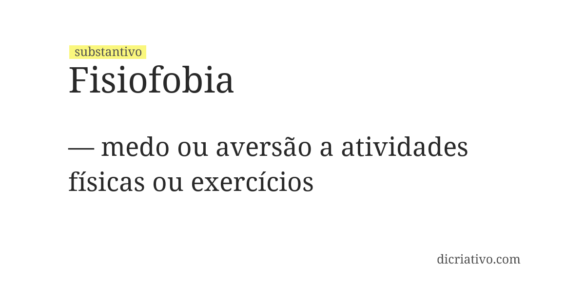 Significado de fisiofobia