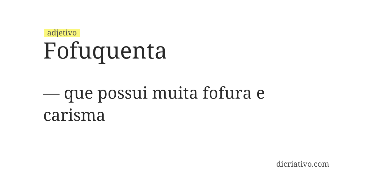 Significado de fofuquenta