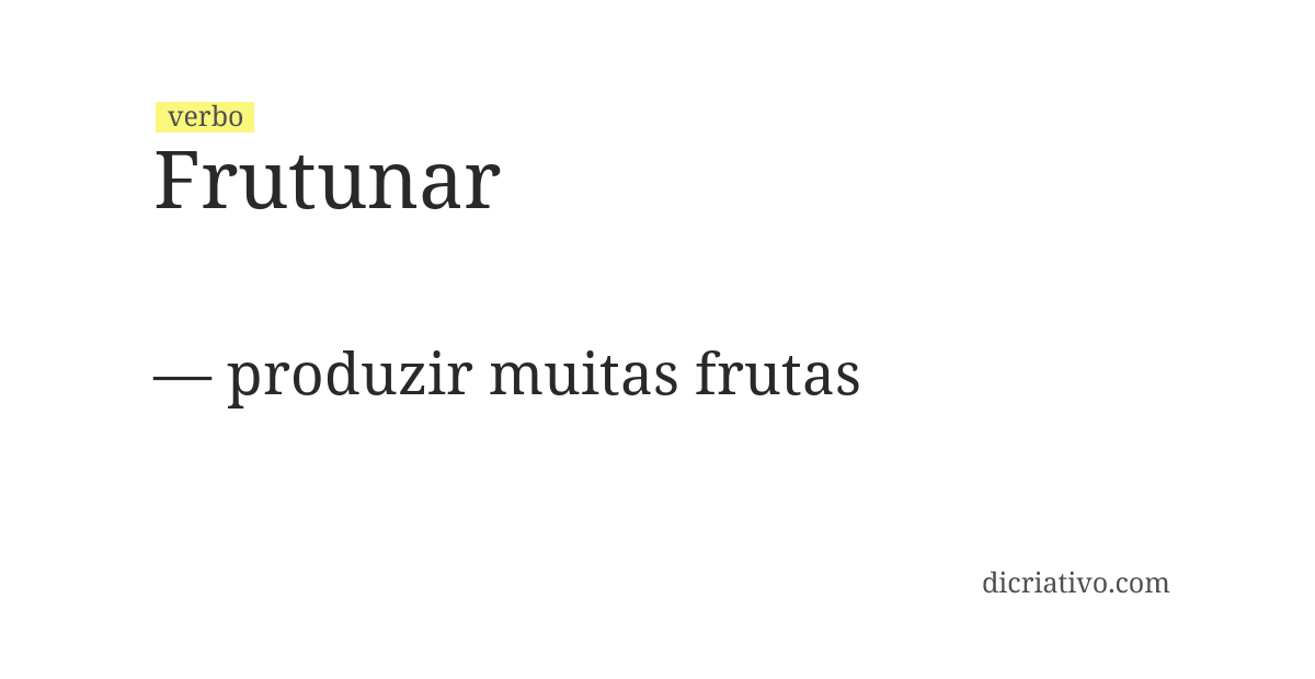 Significado de frutunar