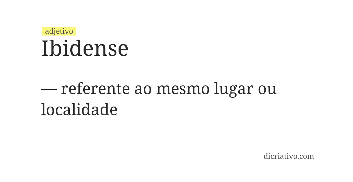 Significado de ibidense