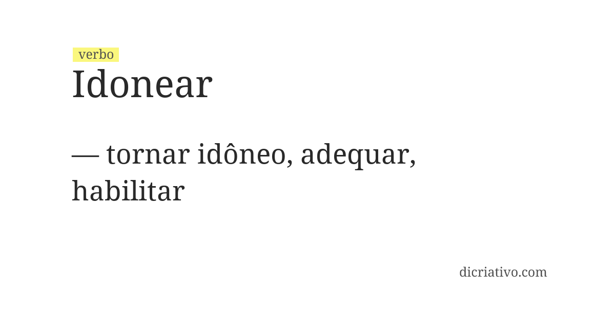 Significado de idonear