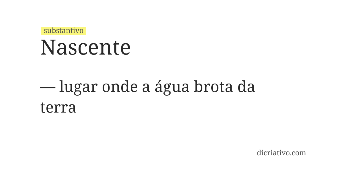 Significado de nascente