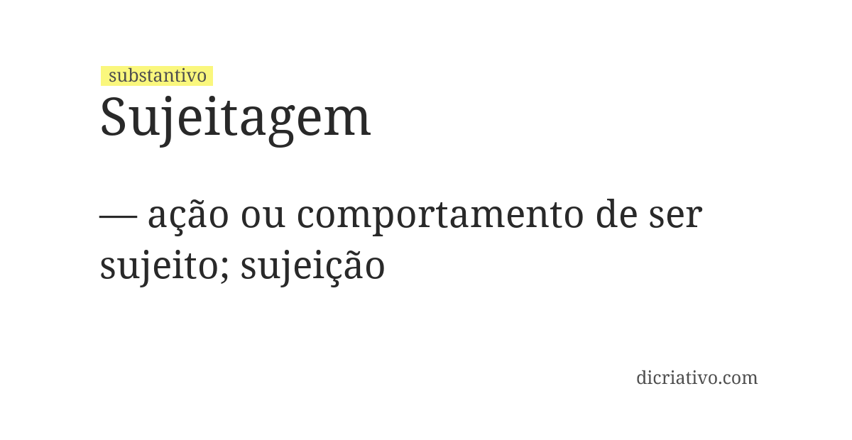 Significado de sujeitagem