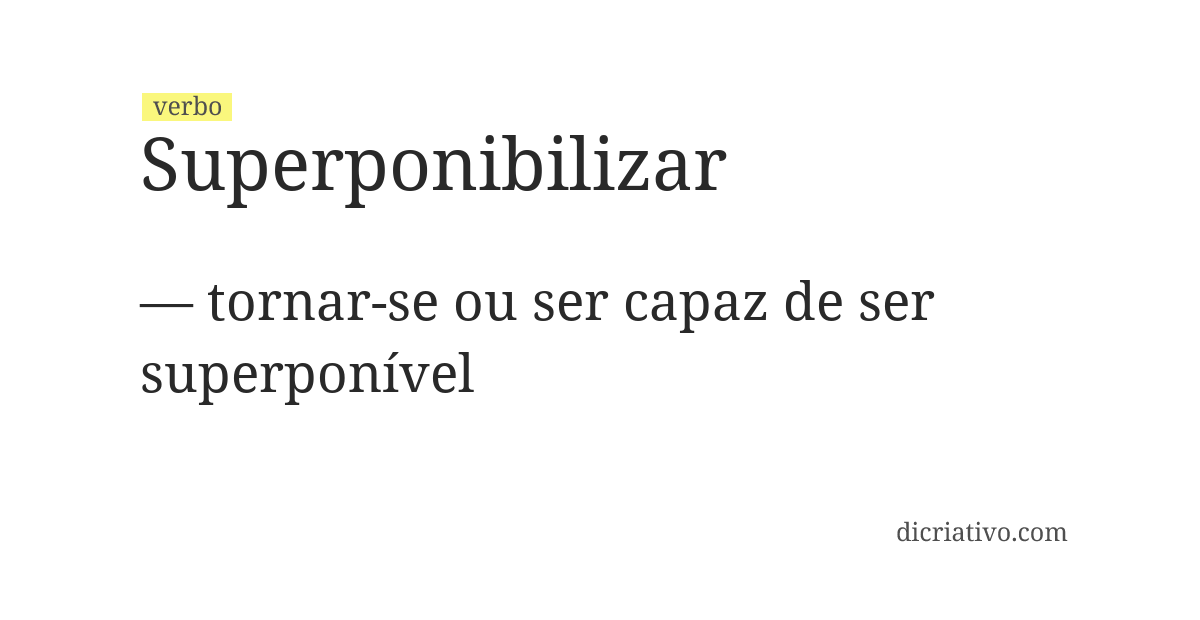 Significado de superponibilizar