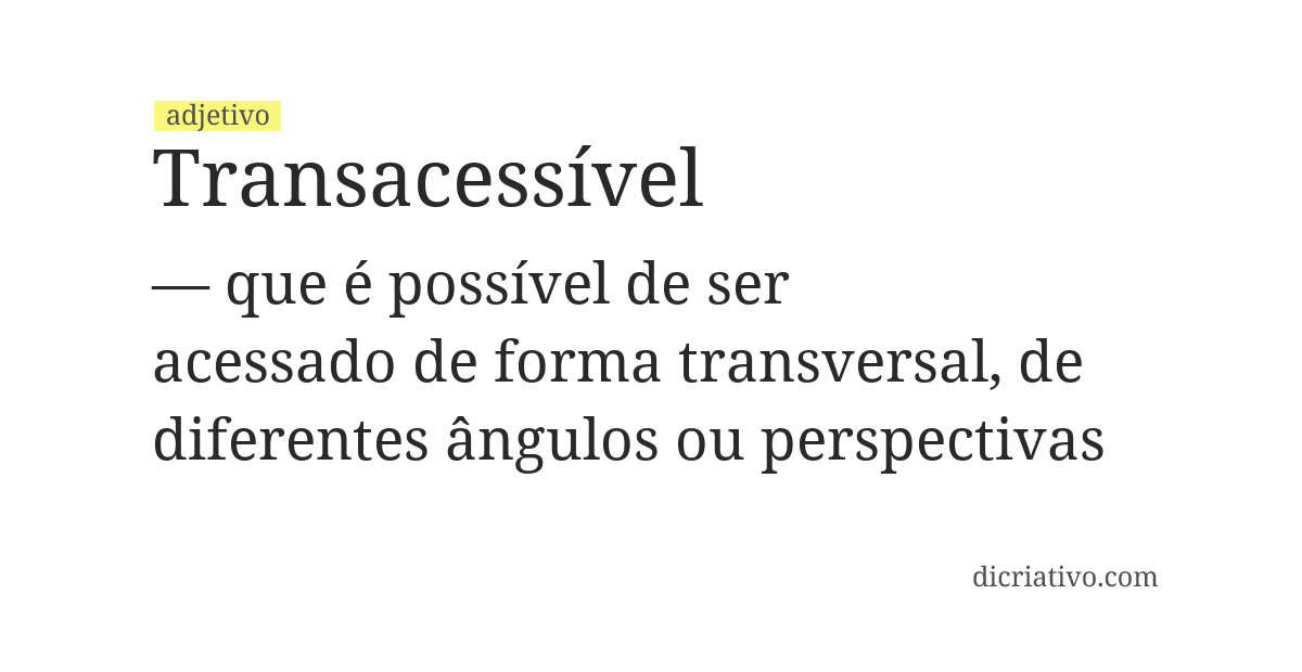 Significado de transacessível