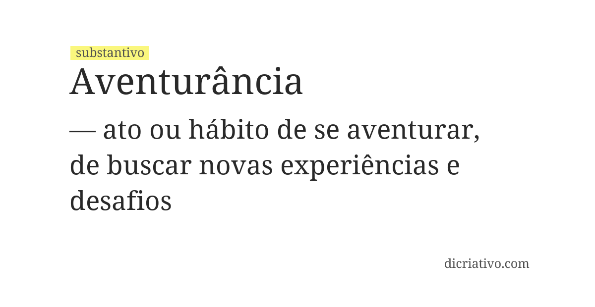 Significado de aventurância