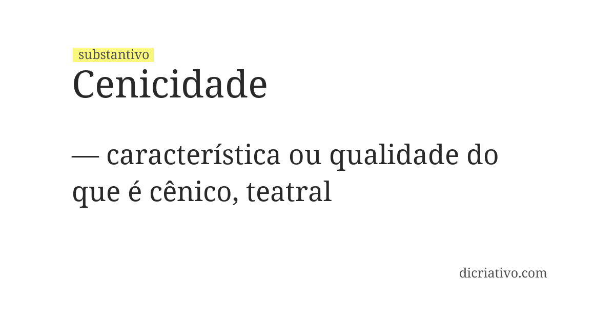 Significado de cenicidade