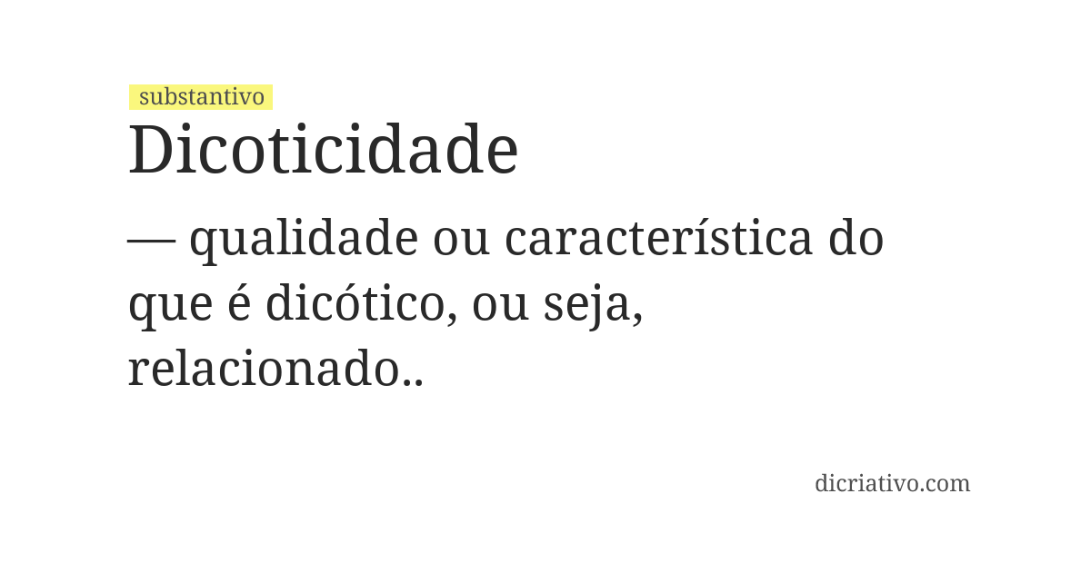 Significado de dicoticidade