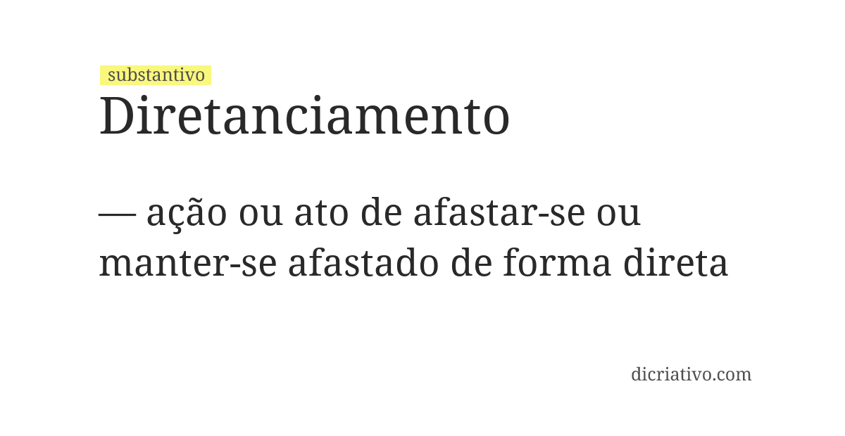 Significado de diretanciamento