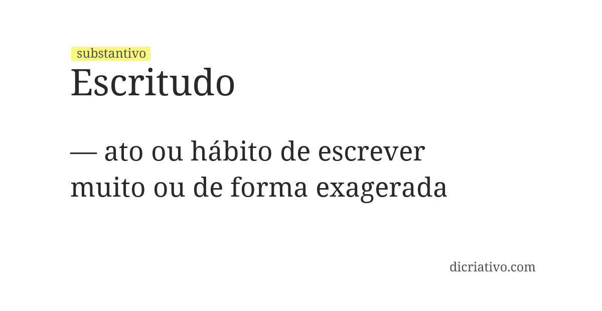 Significado de escritudo