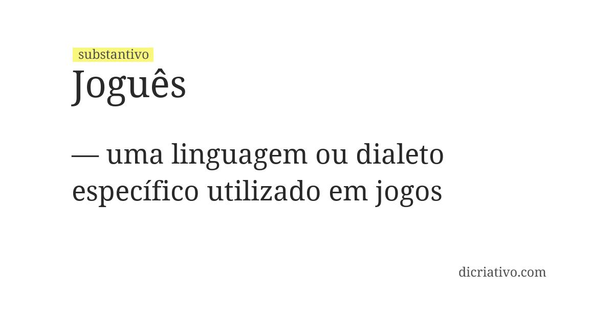Significado de joguês