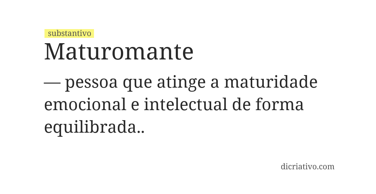 Significado de maturomante