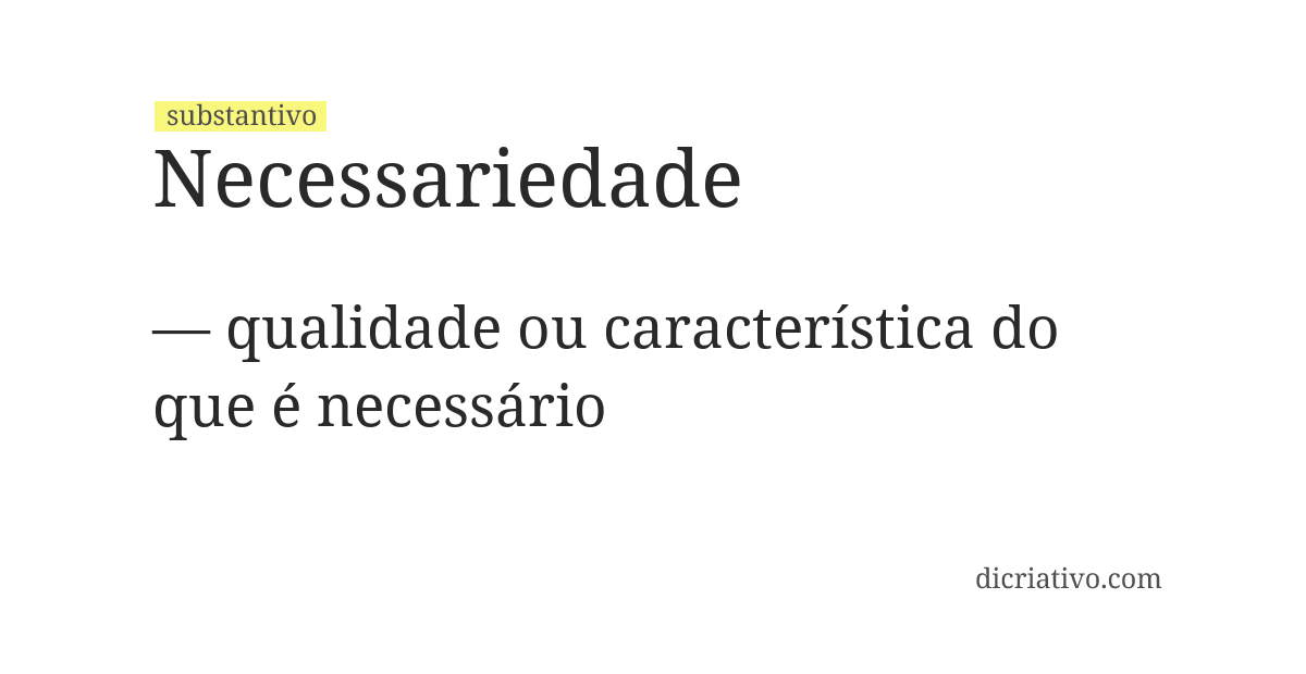 Significado de necessariedade