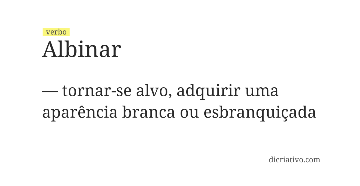 Significado de albinar