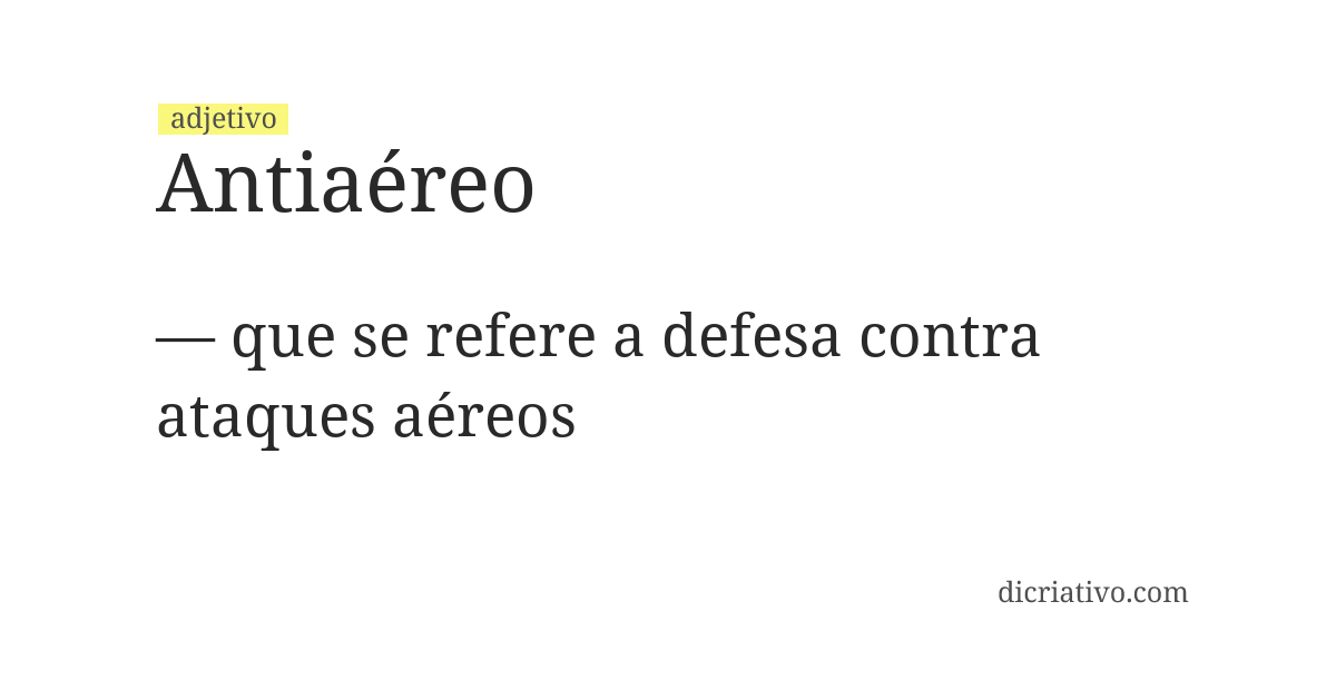 Significado de antiaéreo