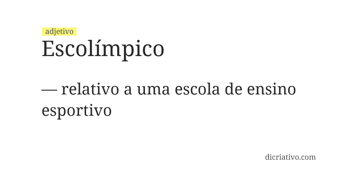 Significado de escolímpico