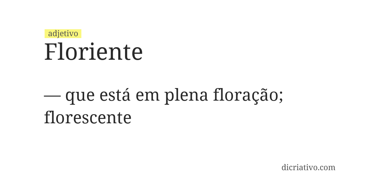 Significado de floriente