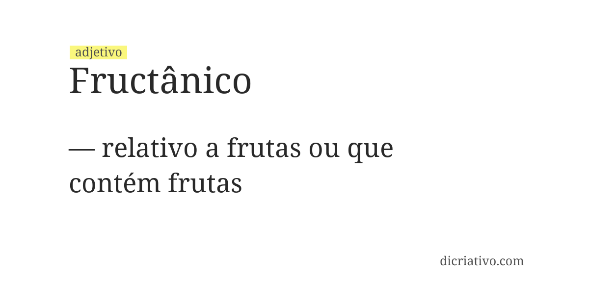 Significado de fructânico