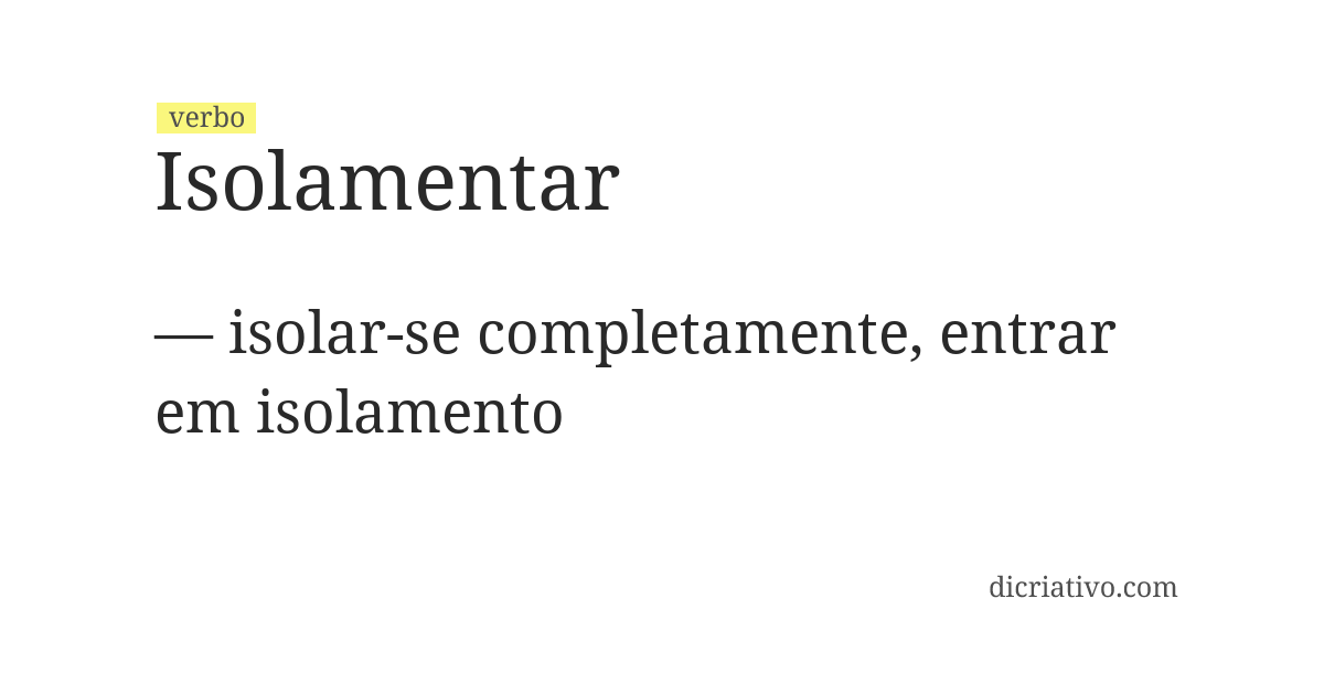 Significado de isolamentar