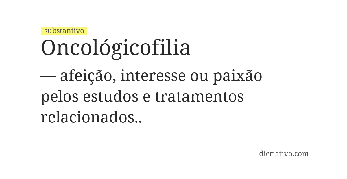 Significado de oncológicofilia