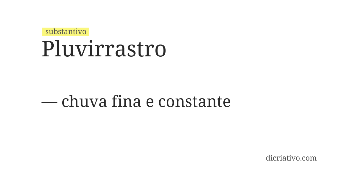 Significado de pluvirrastro