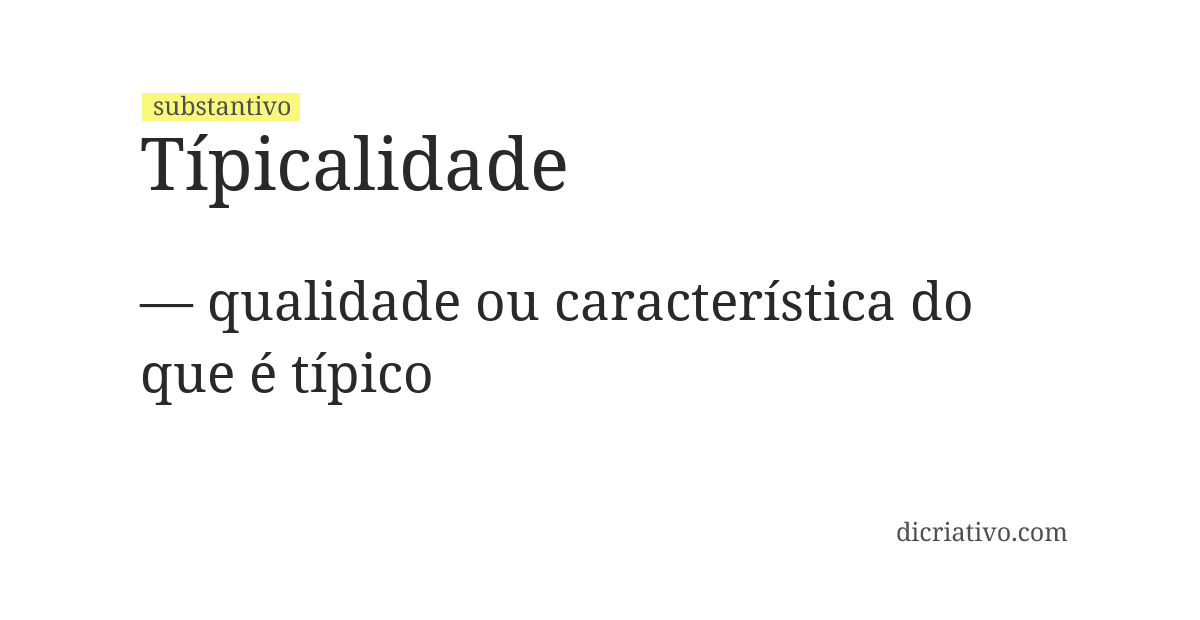 Significado de típicalidade
