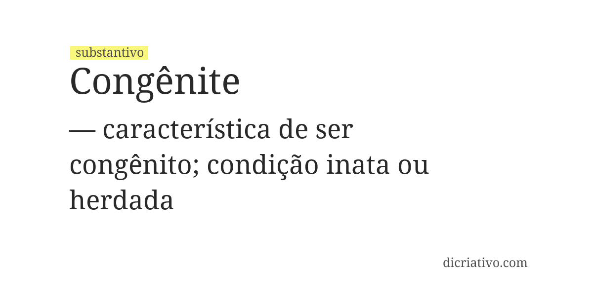 Significado de congênite
