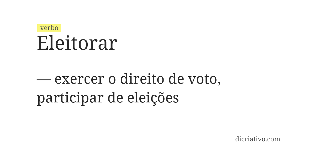 Significado de eleitorar