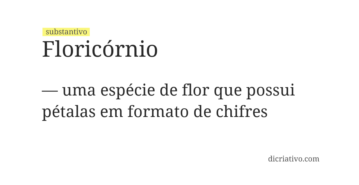 Significado de floricórnio