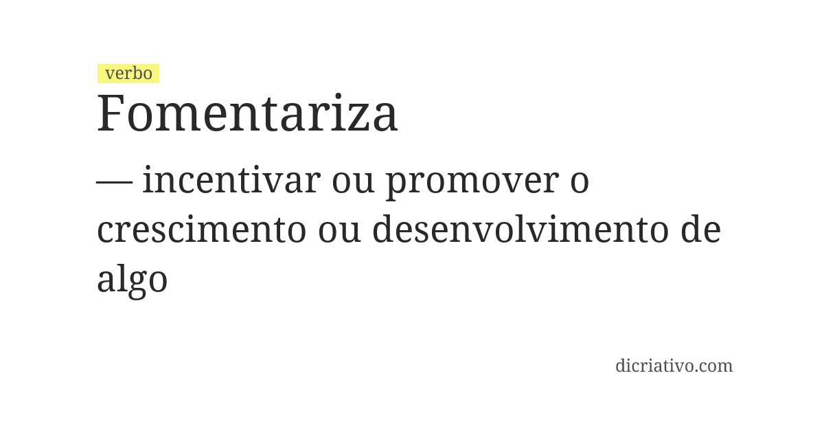 Significado de fomentariza