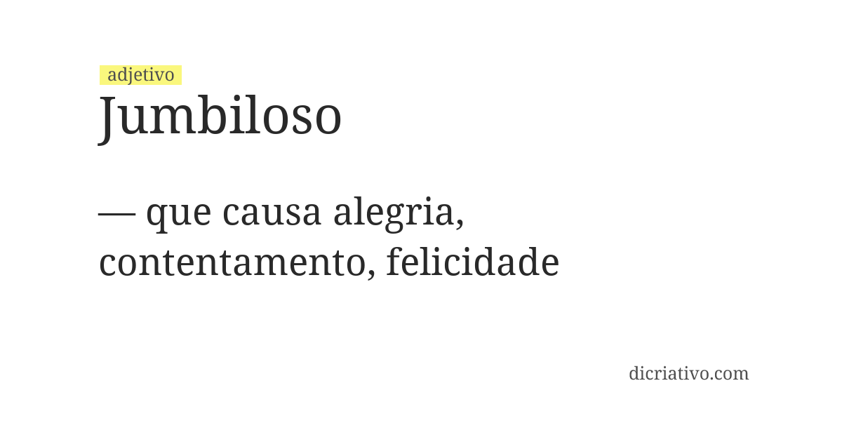 Significado de jumbiloso